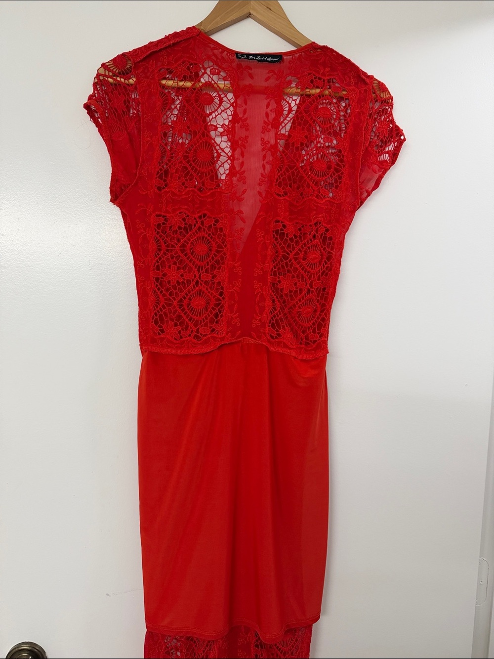 For Love & Lemons Red Lace Maxi Dress Size M - Picture 13 of 14
